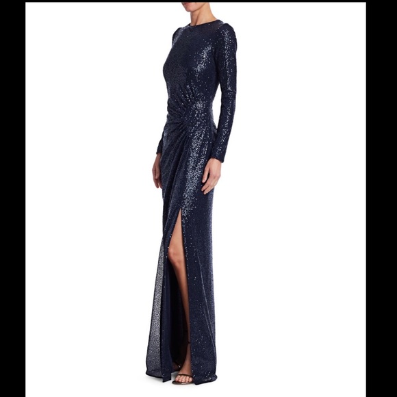 Teri Jon navy sequin gown - Picture 3 of 4